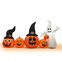 8ft Top Hat Pumpkin White Ghost