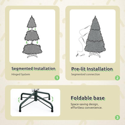 Quick-Assembly Snowy Christmas Tree