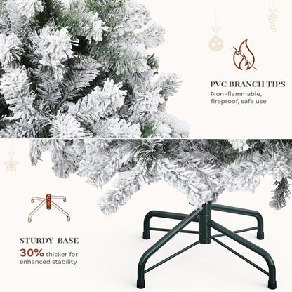 Quick-Assembly Snowy Christmas Tree