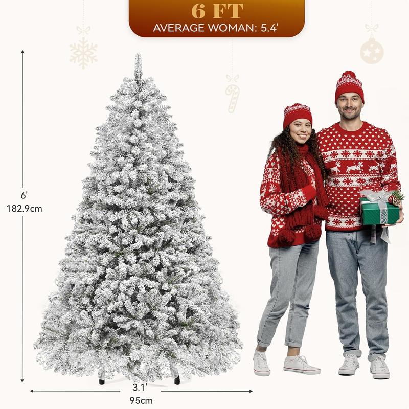 Quick-Assembly Snowy Christmas Tree