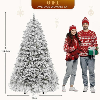 Quick-Assembly Snowy Christmas Tree